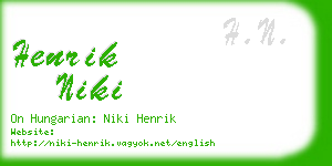 henrik niki business card
